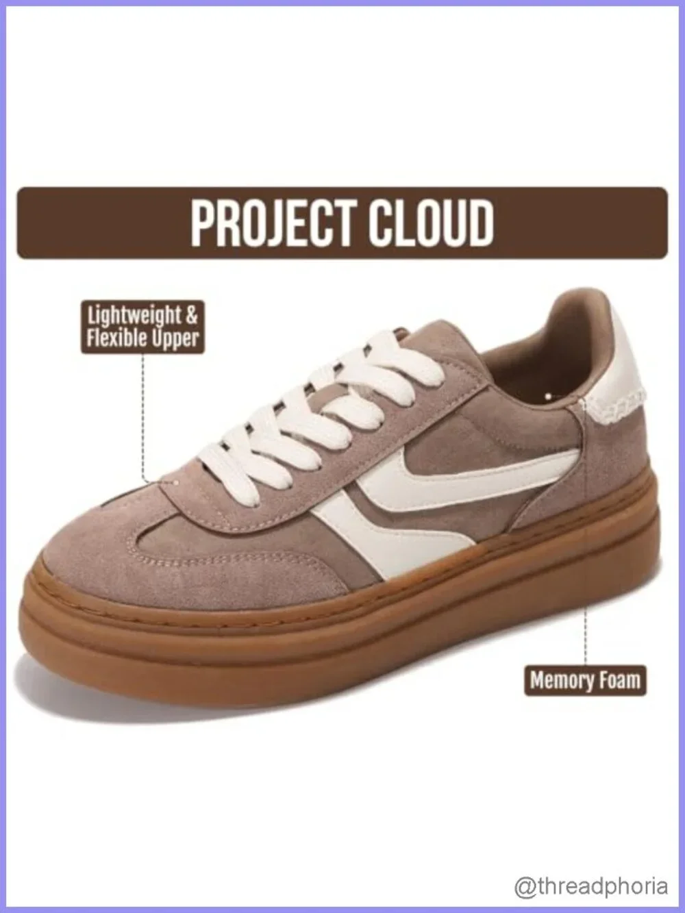 Platform Sneakers for Women Lightweight Lace-Up Memory Foam Water Resistant